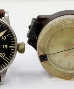 Alternative view of Rare !! A Lange & Sohne Glashütte 1940's Aviator's Deck watch in anti-corrosion nickel 55mm on an original band. WW2 German luftwaffe flight wrist compass