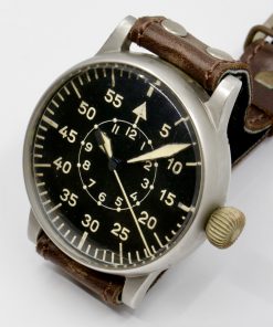 Rare !! A Lange & Sohne Glashütte 1940's Aviator's Deck watch in anti-corrosion nickel 55mm on an original band. WW2 German luftwaffe flight wrist compass