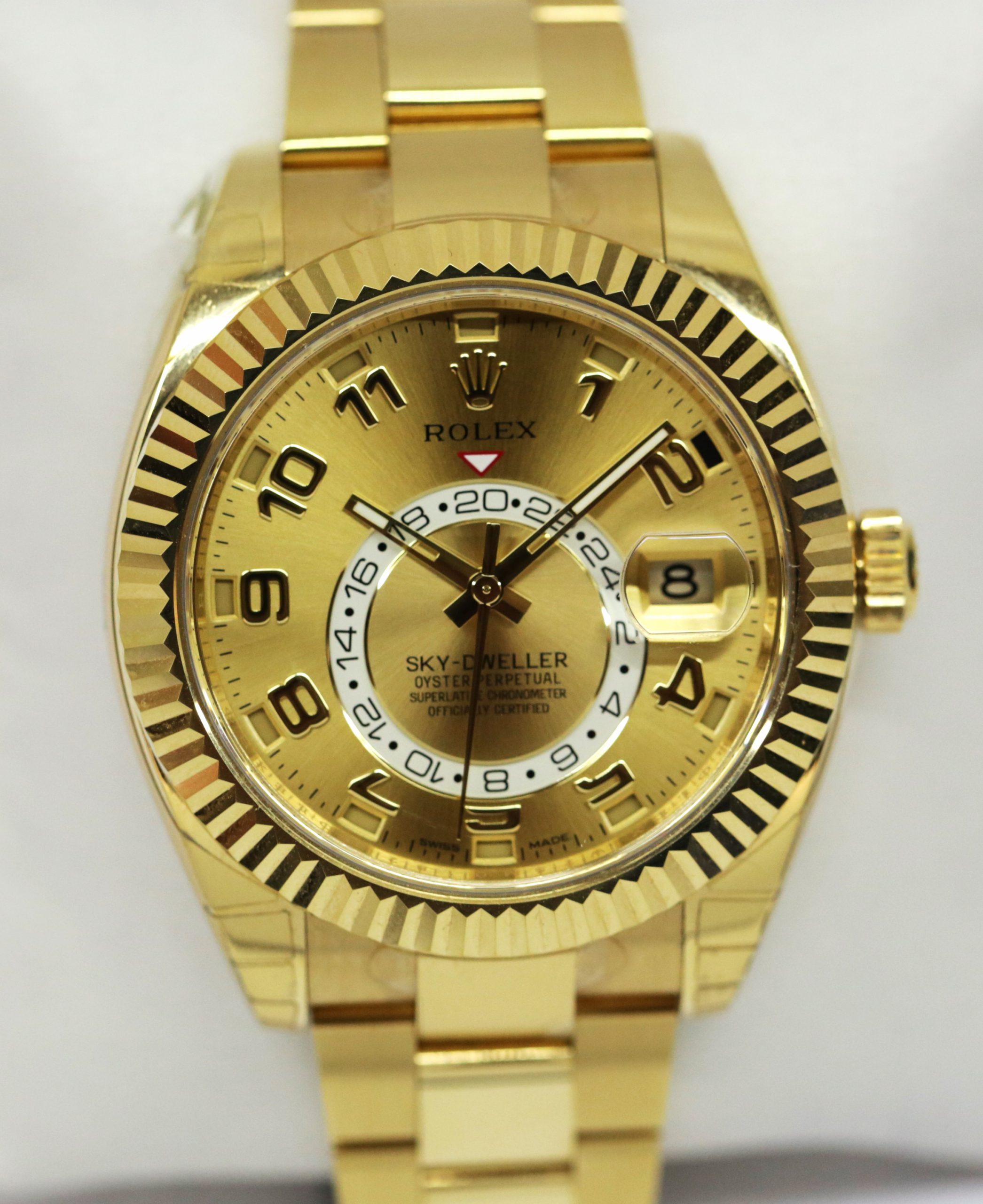 Rolex Oyster Perpetual Skydweller in 18ct Yellow Gold, Champagne Arab Dial, on 18ct Yellow Gold Rolex Oyster Bracelet, Ref. 326938, Circa: Aug 2015, Complete with Box, Books & Rolex Warranty Card - Image 3