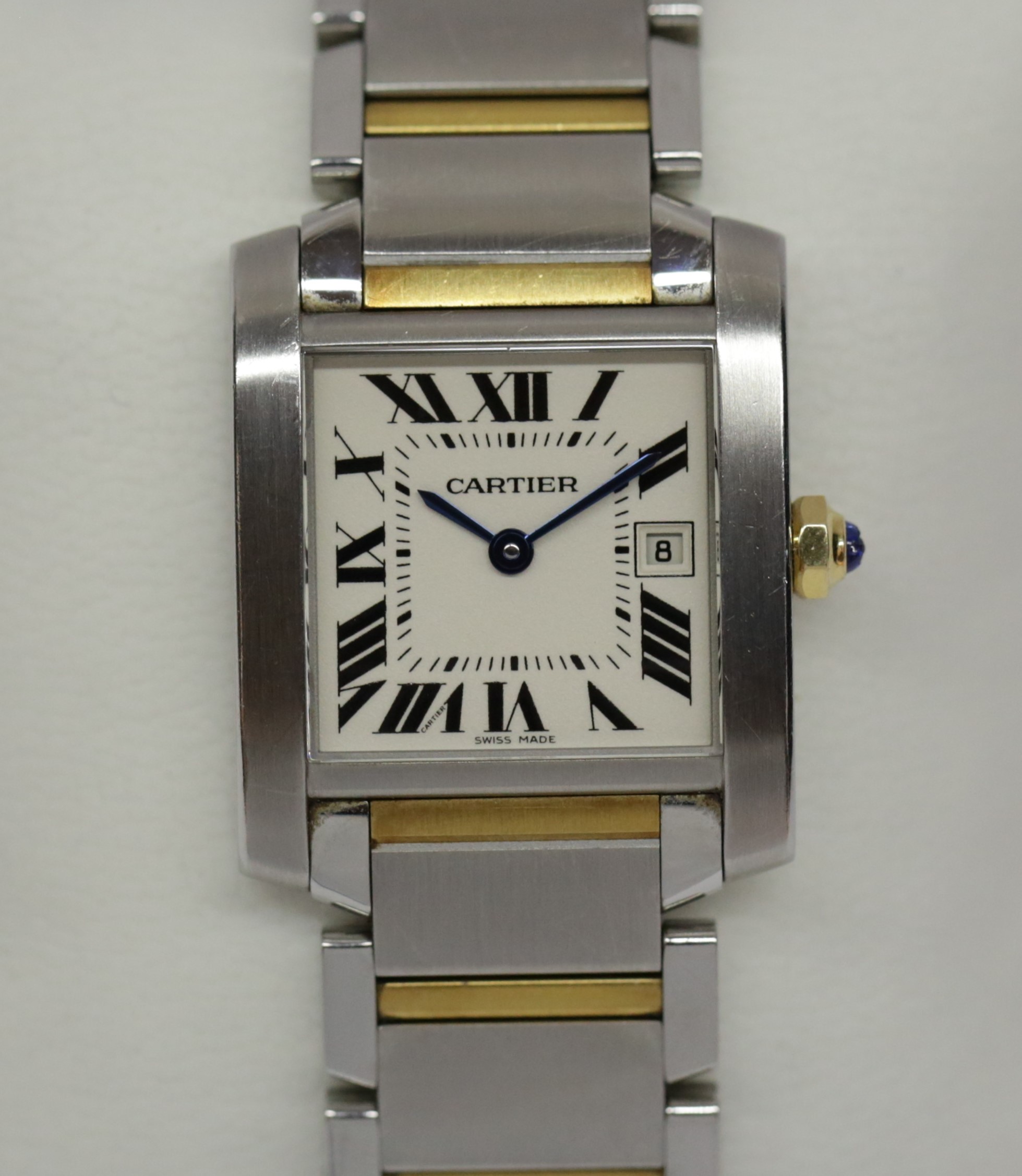 Cartier Tank Francaise Watch, in Stainless Steel & 18ct Yellow Gold, Quartz Movement, Silver-Grained Dial on Stainless Steel & 18ct Yellow Gold Cartier Bracelet, Ref. 2465, Circa: 2009 with Box - Image 3