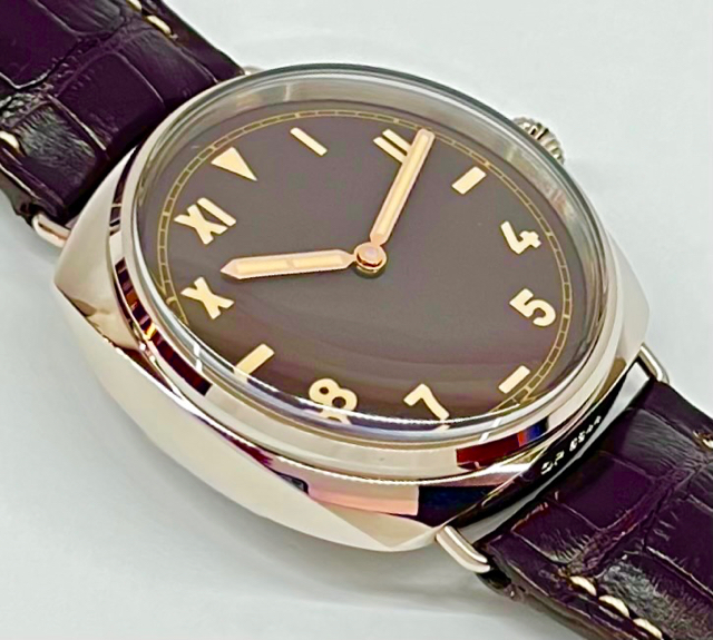 Panerai Radiomir 3 Days Oro Bianco Limited Edition Watch of 501 Pieces, in 18ct White Gold, Brown California Dial, Panerai Brown Leather Strap, 18ct White Gold Tang Buckle, Ref: PAM00376, Ca.2012, Complete with Box & Papers