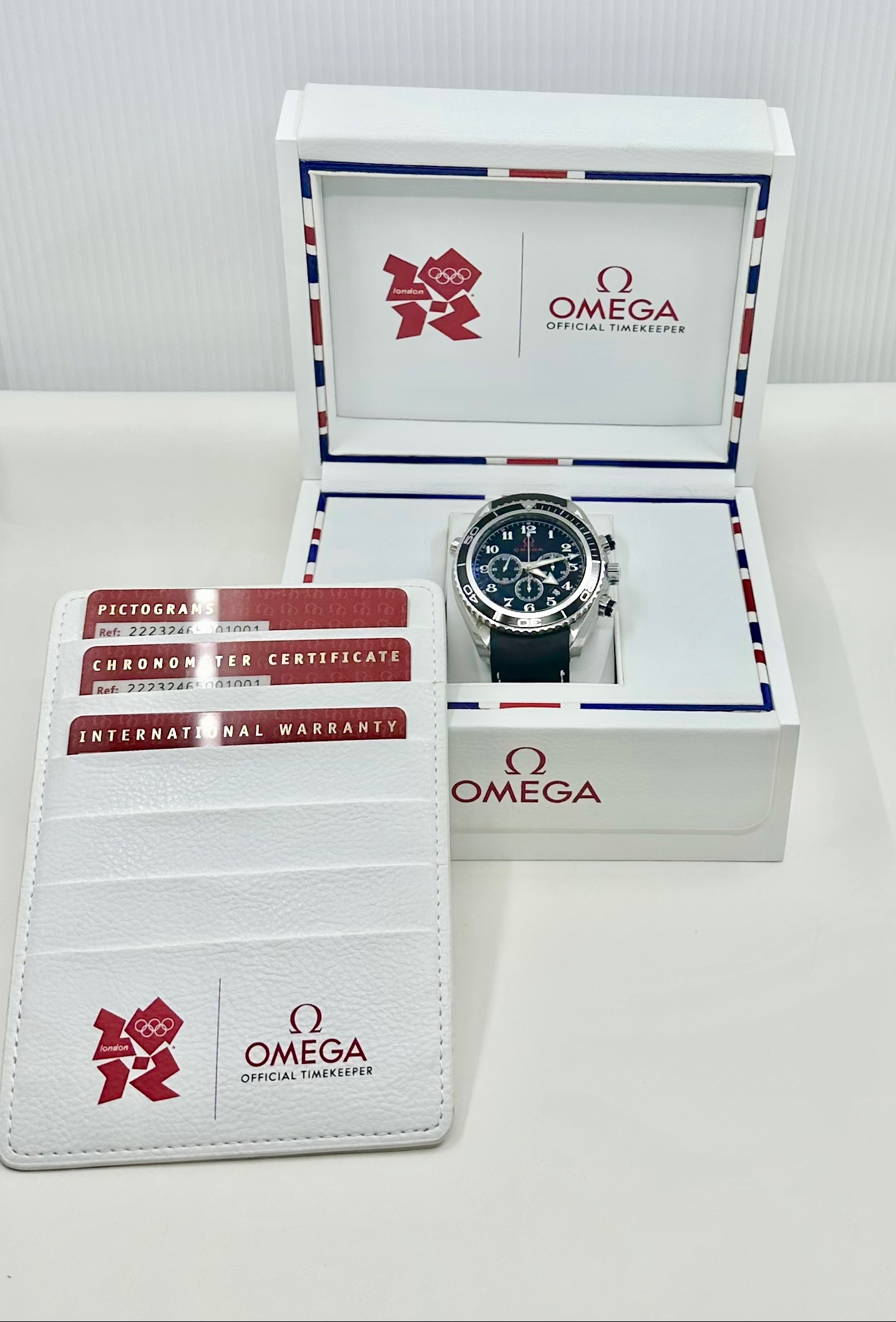 Omega Planet Ocean chronograph Co-Axial London Olympics edition ref 22232465001001.. - Image 7