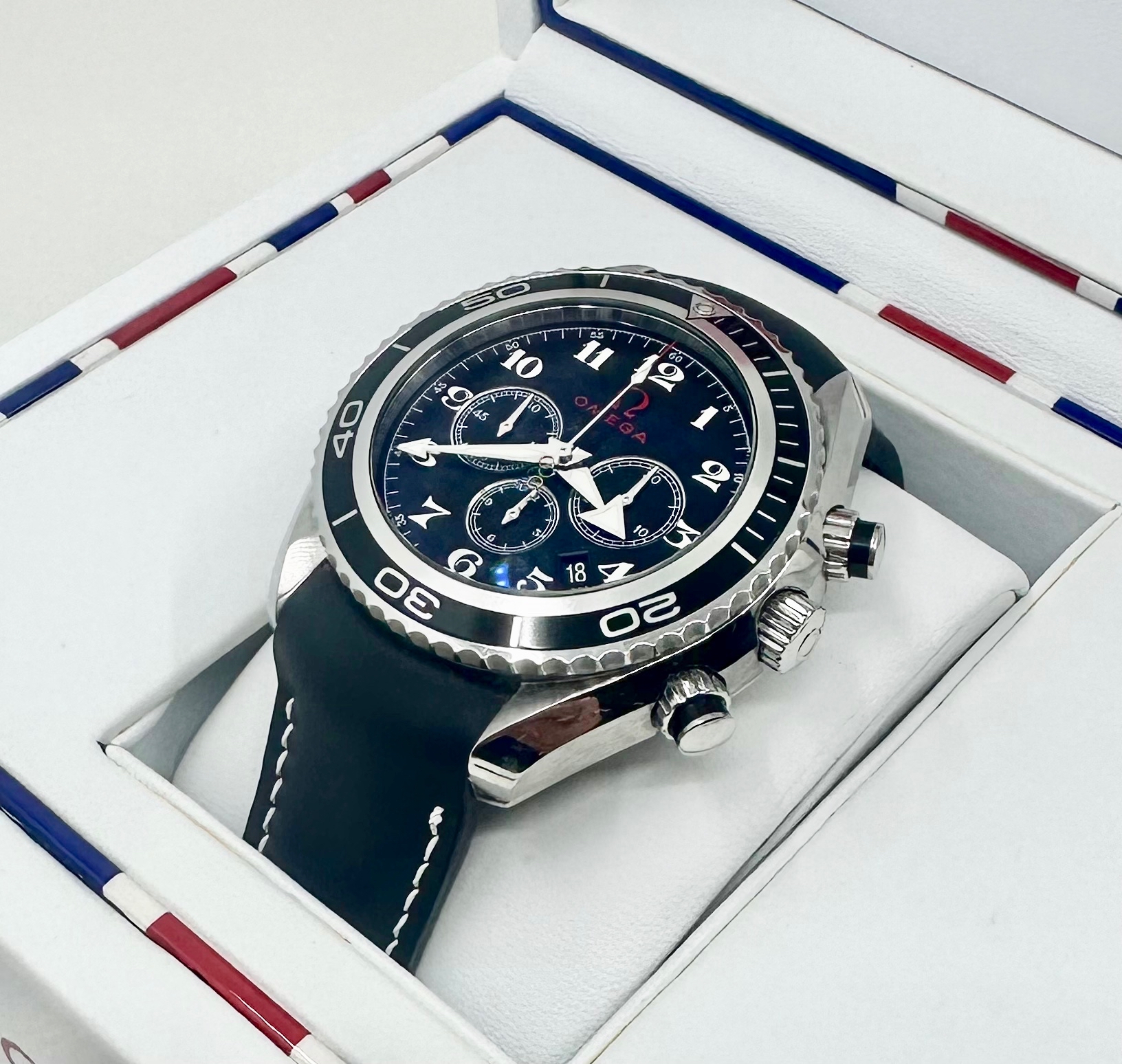 Omega Planet Ocean chronograph Co-Axial London Olympics edition ref ...