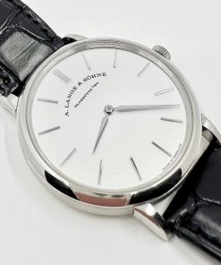 A Lange & Sohne Saxonia Thin in 18ct White Gold with Silver Argente Dial on A Lange & Sohne Alligator Strap, Ref 201.027, Circa: 2019, Complete with Box & Papers