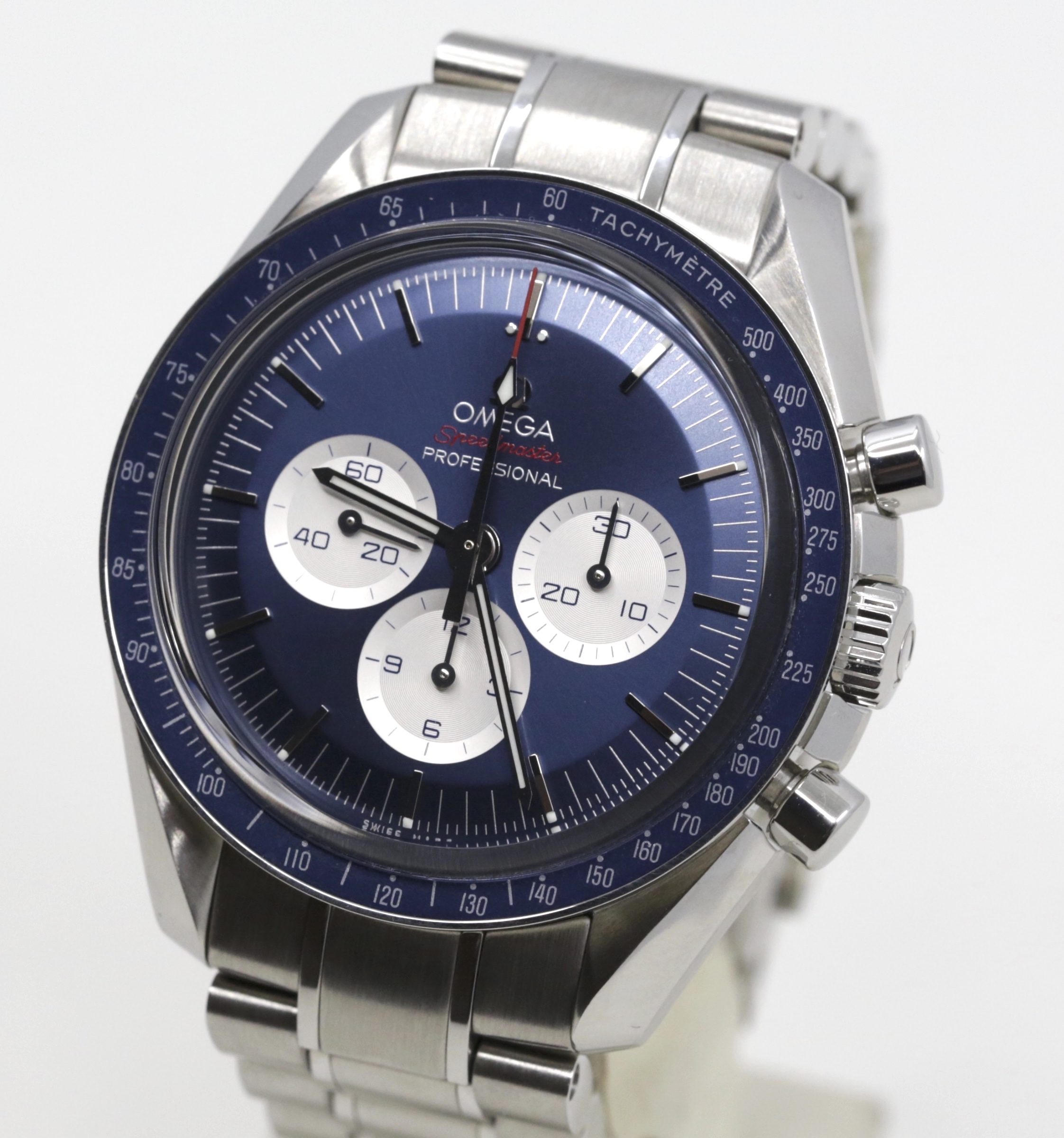Omega Speedmaster Professional, "Tokyo 2020 Olympics" Edition, Stainless Steel, Blue index dial & Silver sub dials, on Omega Stainless Steel Bracelet, Ref. 522.30.42.30.03.001, Ca.2020, Box, Book & Warranty Cards - Image 2
