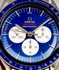 Omega Speedmaster Professional, "Tokyo 2020 Olympics" Edition, Stainless Steel, Blue index dial & Silver sub dials, on Omega Stainless Steel Bracelet, Ref. 522.30.42.30.03.001, Ca.2020, Box, Book & Warranty Cards