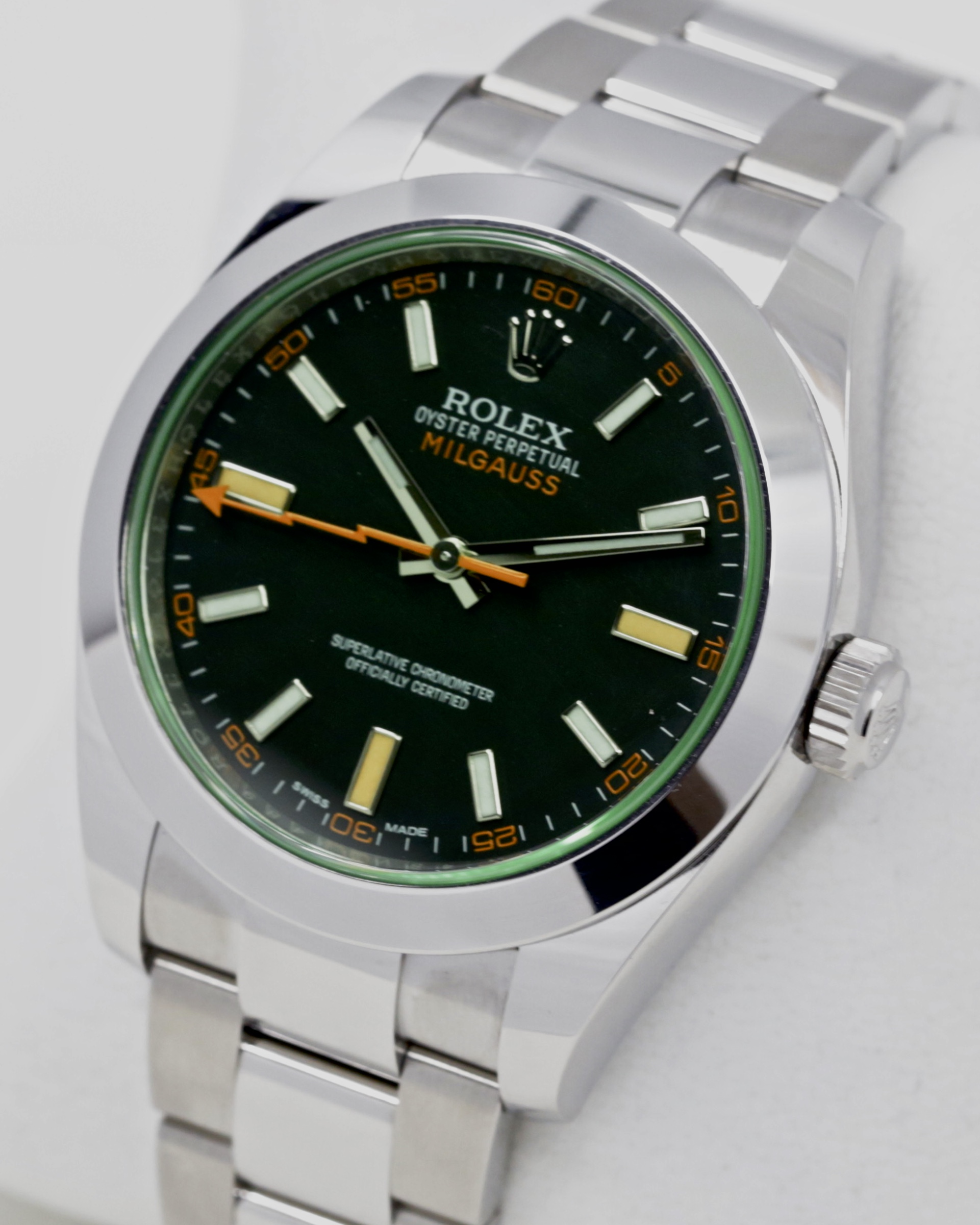 Rolex Milgauss, Anniversary Edition, in Stainless Steel, Black Index Dial with Green Sapphire Crystal, on Rolex Stainless Steel Oyster Bracelet, Ref. 116400GV, Circa: 2020, Complete with Box & Papers - Image 2