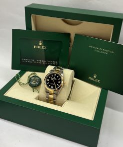 Alternative view of Rolex Oyster Perpetual Explorer 1, steel and 18ct yellow gold, Ref 124273, Ca 2022 full set.$15,400
