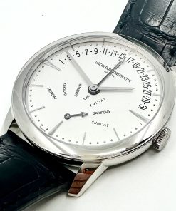 Alternative view of Vacheron Constantin Patrimony Retrograde Day Date in 18ct White Gold, on Vacheron Constantin Alligator Strap & Deployant, Ref. 86020/000G-9508, with Box & Papers