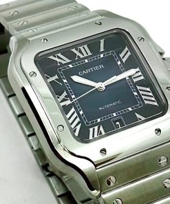 Cartier Santos Large Size gents Ref WSSA0030 Dark Blue dial automatic stainless steel, sold new  15/05/2022 full set B&P.