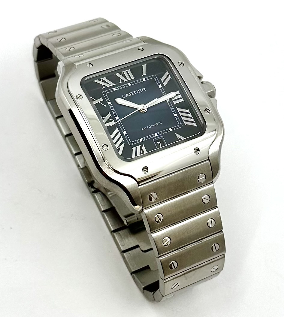 Cartier Santos Large Size gents Ref WSSA0030 Dark Blue dial automatic stainless steel, sold new 15/05/2022 full set B&P. - Image 4
