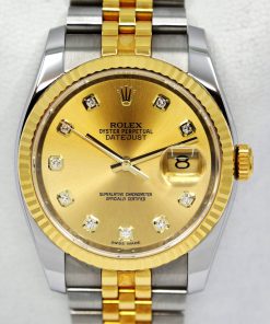 Alternative view of Rolex Datejust 36mm in 18ct Yellow Gold & Stainless Steel, Champagne factory Diamond Dial on Rolex Jubilee Bracelet, Ref: 116233, Circa: 2015, with Box & Book and Rolex Warranty card