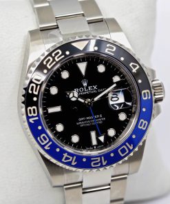 Alternative view of Rolex GMT Master II, in Stainless Steel, "Batman" Black & Blue Cerachrom Bezel, Black Index Dial, on Stainless Steel Rolex Oyster Bracelet, Ref. 126710BLNR, Circa: 2022, Complete with Box & Papers