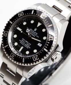 Alternative view of Rolex Sea-Dweller DeepSea in stainless steel, black index dial on a Rolex OysterSteel bracelet Ref:116660 , Box, book and Rolex Warraty Card Ca. 2014