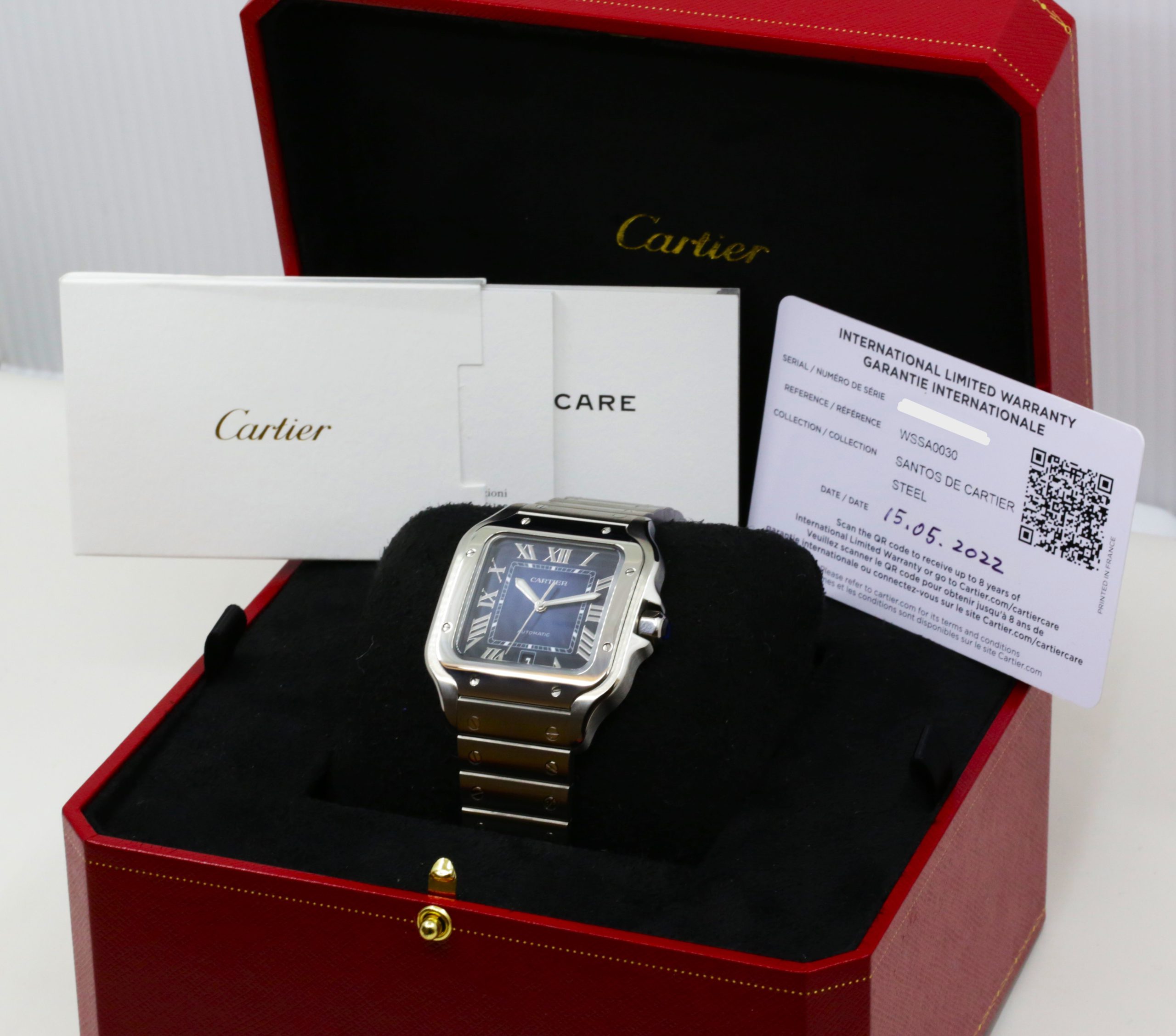 Cartier Santos Large Size gents Ref WSSA0030 Dark Blue dial automatic stainless steel, sold new 15/05/2022 full set B&P. - Image 6