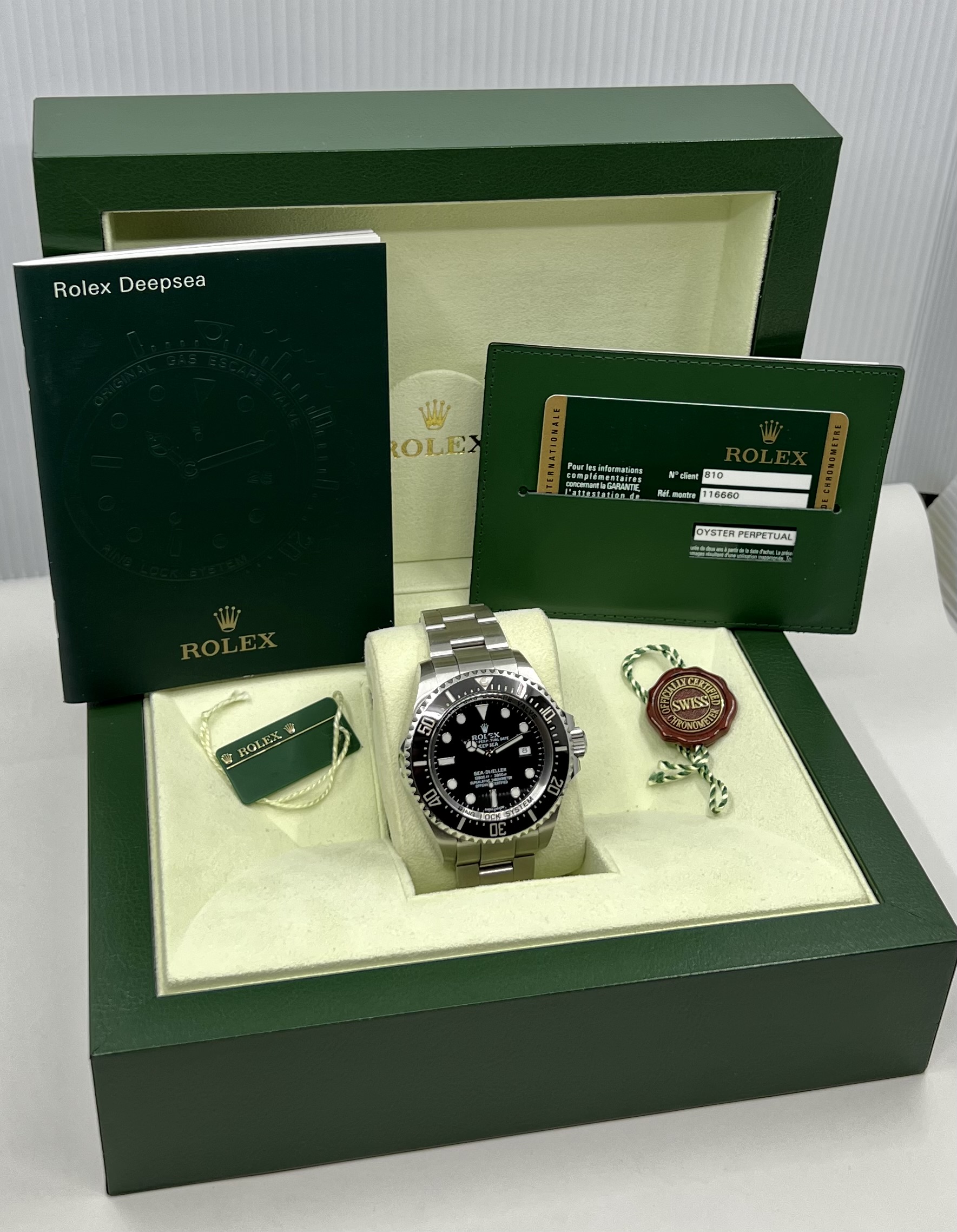 Rolex Sea-Dweller DeepSea in stainless steel, black index dial on a Rolex OysterSteel bracelet Ref:116660 , Box, book and Rolex Warraty Card Ca. 2014 - Image 7