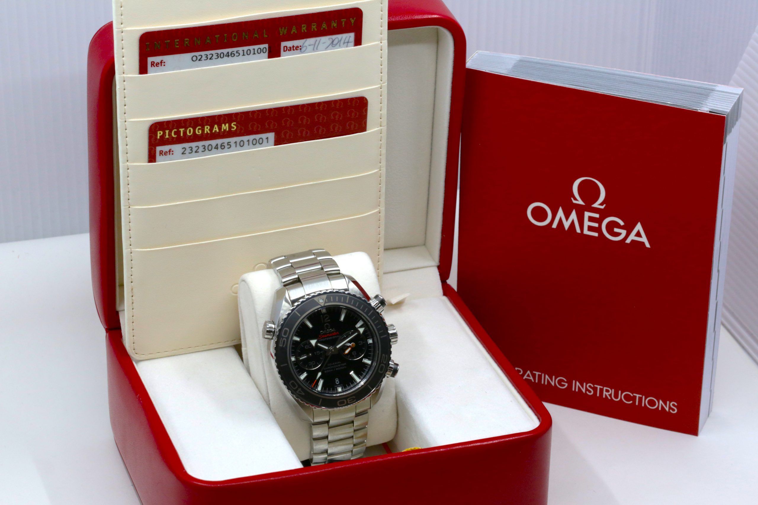 Omega Seamaster Planet Ocean 600M Co-Axial Chronometer Chronograph, 45.5mm Stainless Steel Case, Black Index Dial, on Omega Stainless Steel Bracelet, Ref. 232.30.46.51.01.001, Circa: 2014, Complete with Box, Books & Warranty Cards - Image 6