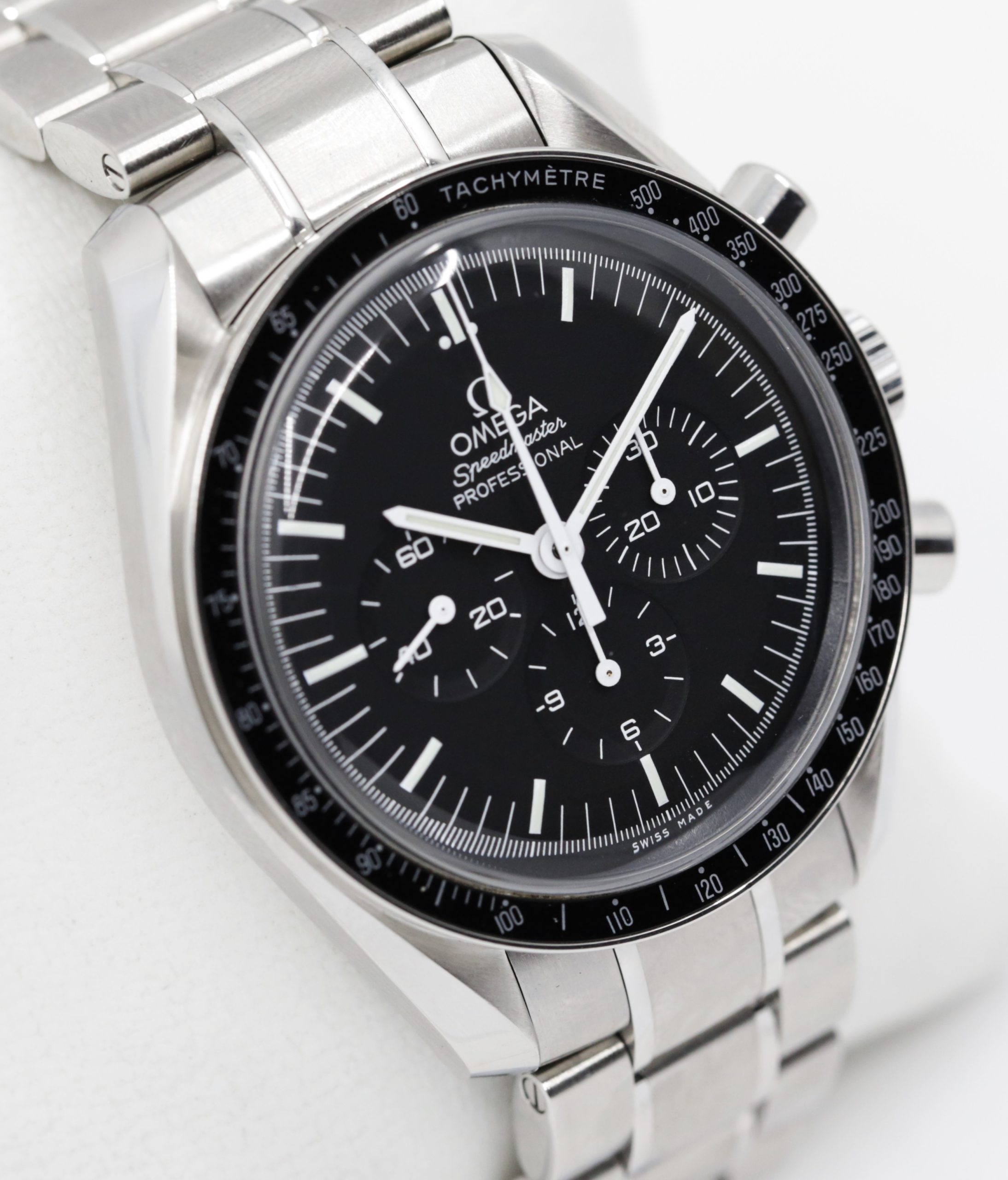 Omega Speedmaster Professional Moonwatch Chronograph, in Stainless Steel, Black Index Dial, on Stainless Steel Omega Bracelet, Ref. 311.30.42.30.01.005, Circa: 2018, Complete with Box & Papers