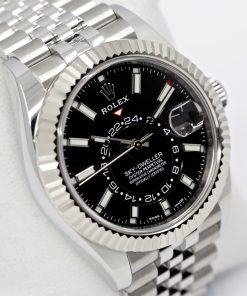 Rolex Sky-Dweller in Stainless Steel, Black Index Dial, on Stainless Steel Rolex Jubilee Bracelet, Ref. 326934, Circa: 2021, Complete with Box, Books, Rolex Warranty Card & Balance of 5 Year Rolex Warranty