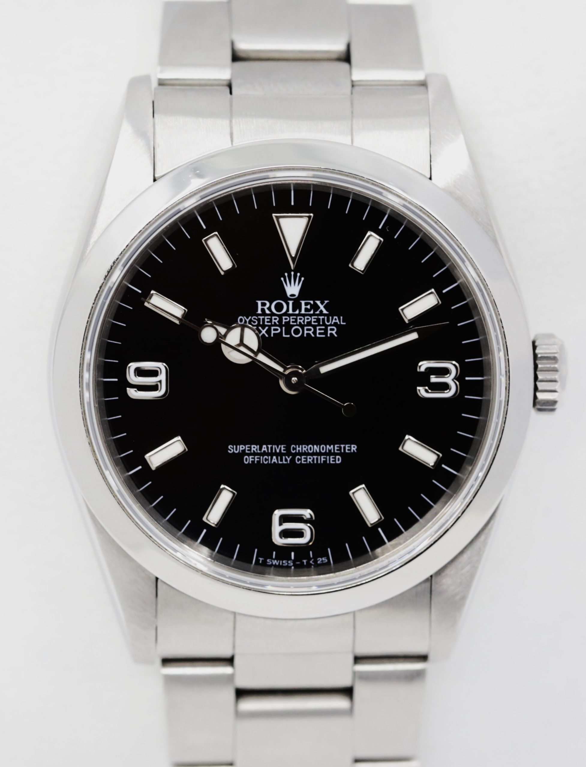 Rolex Explorer 1, in Stainless Steel, Black 3,6,9 "T Swiss - T<25" Tritium Dial on Rolex Stainless Steel Oyster Bracelet, Ref. 14270, Circa 1997 - Image 3