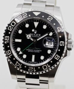 Alternative view of Rolex Oyster Perpetual GMT Master II in Rolex Oystersteel,  Black index dial and Cerachrom black bezel on a Rolex Oystersteel bracelet, Ref 116710LN, Box, book and Rolex Warranty card, Ca 2018.