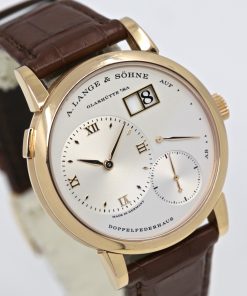 A. Lange & Sohne Lange 1 in 18ct Rose Gold, Argente Silver Roman Dial, on A. Lange & Sohne Alligator Strap with 18ct Rose Gold Lange Tang Buckle, Ref. 191.032, with Box & Papers