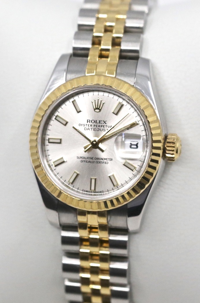 Rolex Lady Datejust 26, in 18ct Yellow Gold & Stainless Steel, Silver Index Dial on 18ct Yellow Gold & Stainless Steel Rolex Jubilee Bracelet, Ref. 179173, Circa: 2014, Complete with Box, Book & Rolex Warranty Card - Image 3