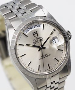Tudor Oyster Prince Date-Day, in Stainless Steel, Silver Index Dial on Stainless Steel Tudor Jubilee Style Bracelet, Ref. 94510, Circa: 1989, with Box & Book