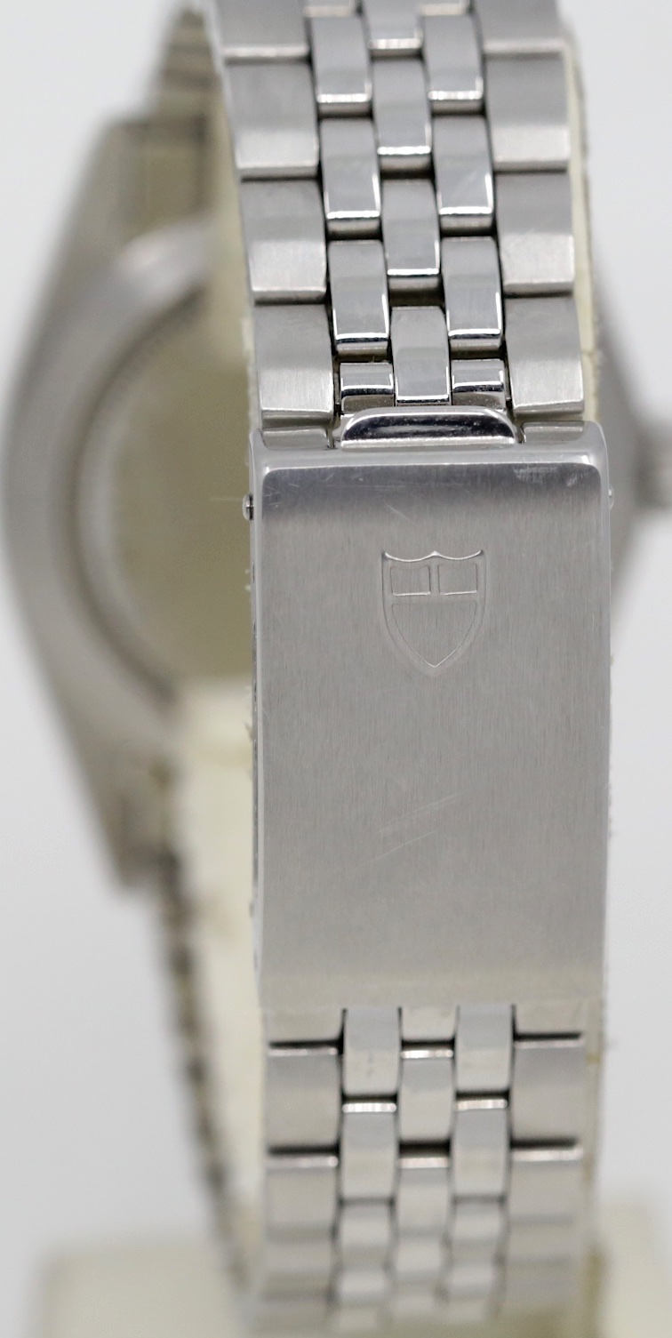 Tudor Oyster Prince Date-Day, in Stainless Steel, Silver Index Dial on Stainless Steel Tudor Jubilee Style Bracelet, Ref. 94510, Circa: 1989, with Box & Book - Image 6