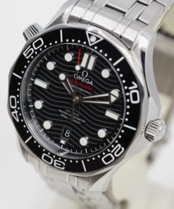 Alternative view of Omega Seamaster Diver 300M, in Stainless Steel, Black Index Dial, Black Ceramic Bezel, on Stainless Steel Omega Bracelet, Ref. 210.30.42.20.01.001, Circa: 2021, Complete with Box, Book & Omega Warranty Cards