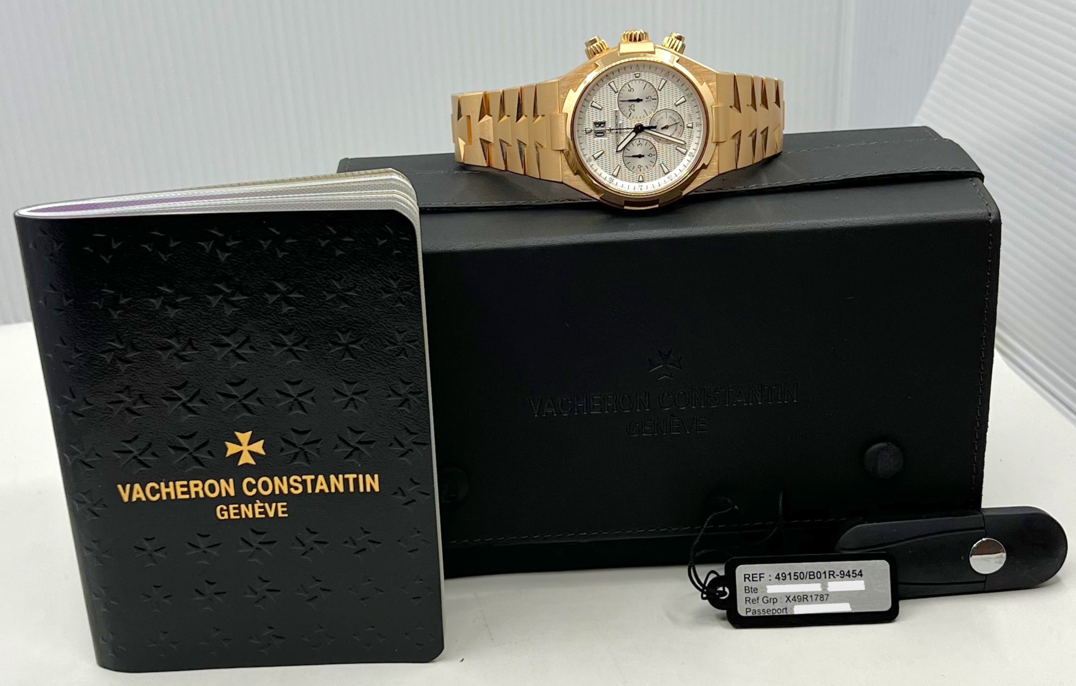 Vacheron Constantin Overseas Big Date chronograph 18ct rose gold on bracelet, Ref 49150/B01R-9454 B&P - Image 5