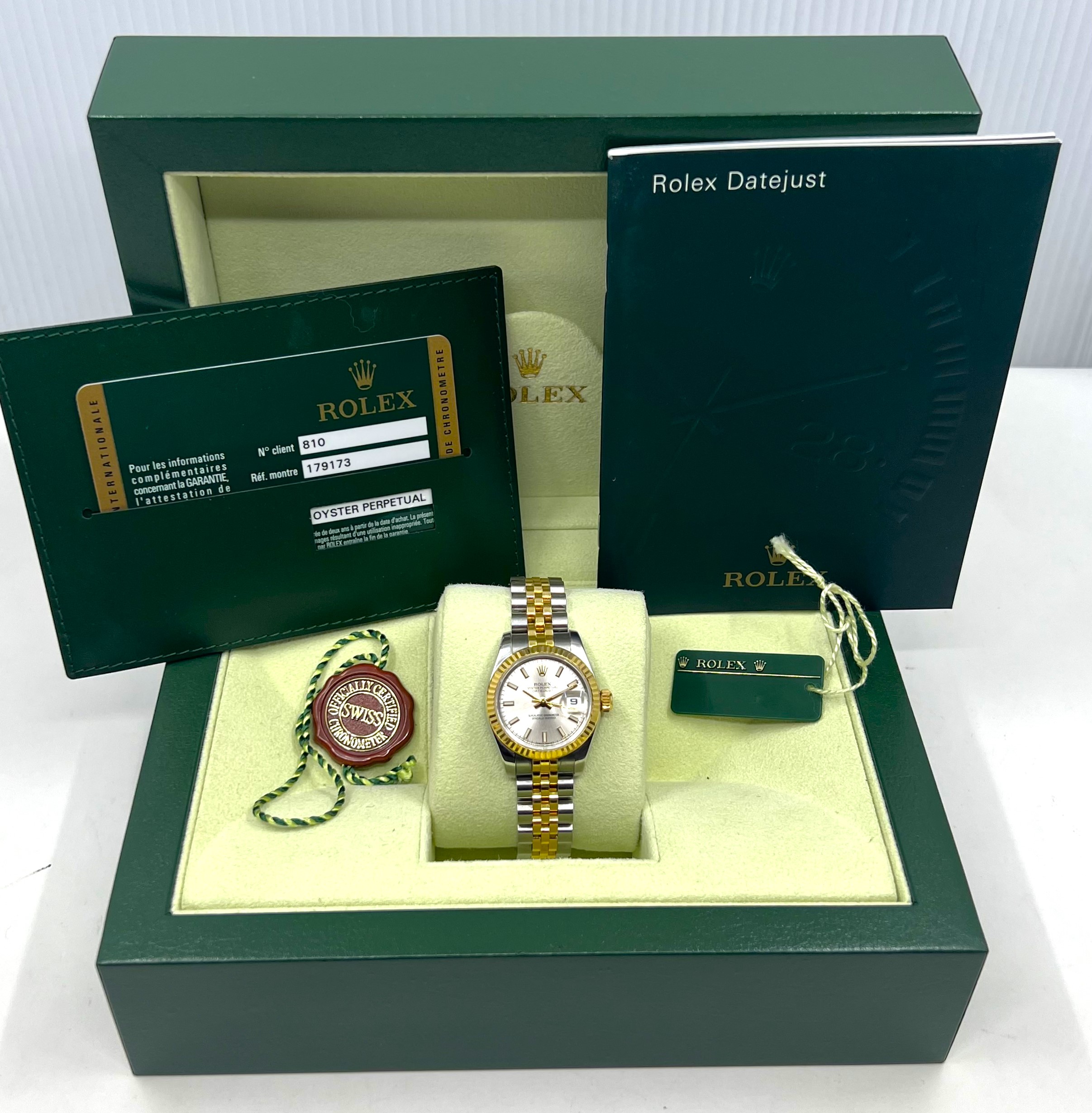 Rolex Lady Datejust 26, in 18ct Yellow Gold & Stainless Steel, Silver Index Dial on 18ct Yellow Gold & Stainless Steel Rolex Jubilee Bracelet, Ref. 179173, Circa: 2014, Complete with Box, Book & Rolex Warranty Card - Image 6