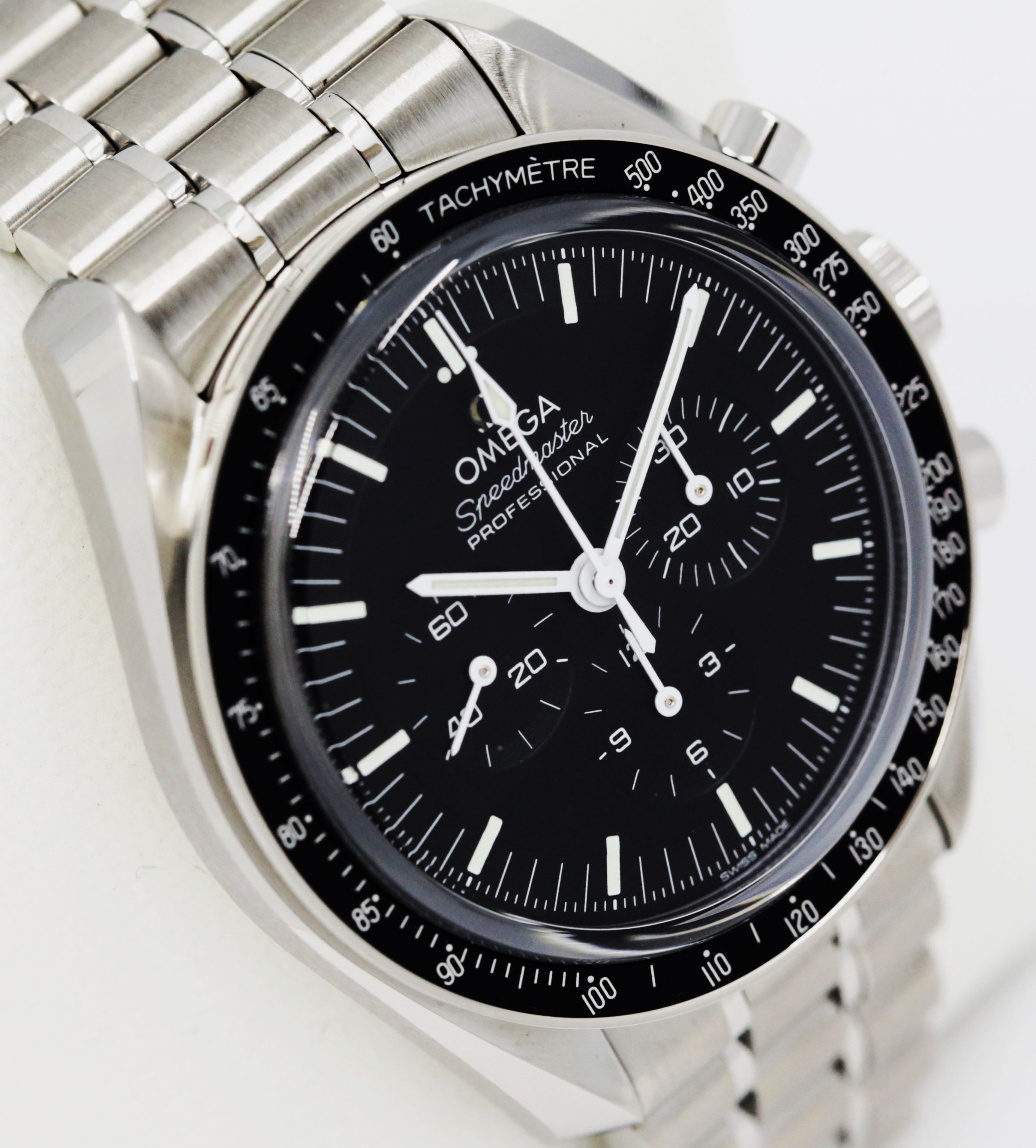 Omega Speedmaster Professional Moonwatch “Sapphire Sandwich”, in Stainless Steel, Black Index Dial, on Stainless Steel Omega Bracelet, Ref. 310.30.42.50.01.002, Circa: 2022, with Box, Book & Omega Warranty cards,