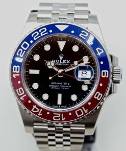 Alternative view of Rolex Oyster Perpetual GMT Master 2 in Stainless Steel with Pepsi Bezel and Black Index Dial on Rolex Jubilee Bracelet Ref. 126710BLRO Circa: 2018