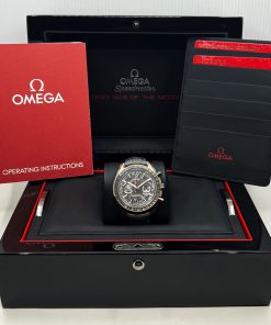 Alternative view of Omega Speedmaster Moonwatch Greyside of the Moon, Meteorite dial !! Ref 031163445199001, March 2021, full set.