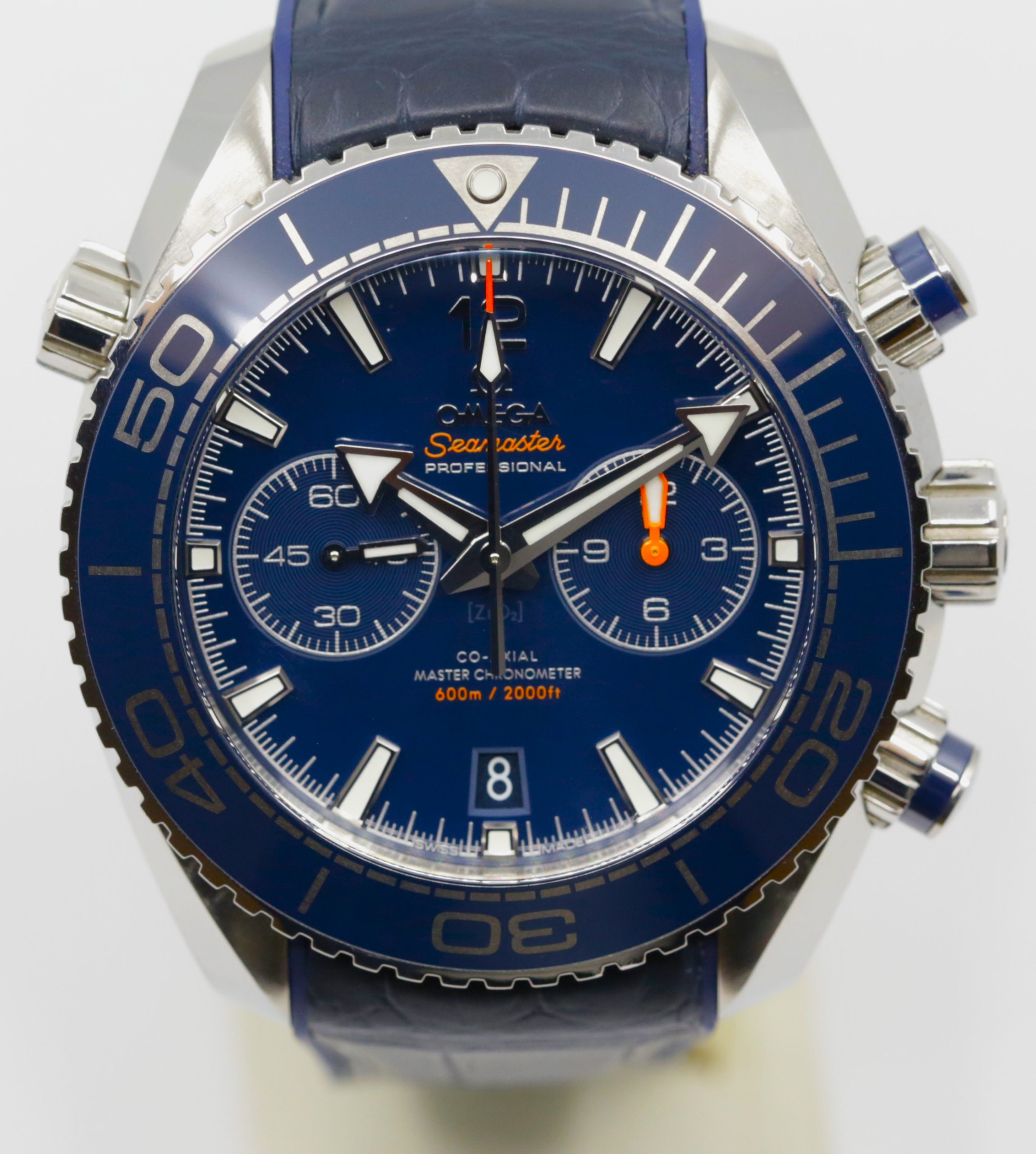 Omega Seamaster Planet Ocean 600M Chronograph, Stainless Steel, Blue Index Dial, Blue Ceramic Bezel on Omega Composite Strap, Ref.215.30.46.51.03.001, Circa: 2019, Complete with Box, Book & Omega Warranty Cards - Image 3