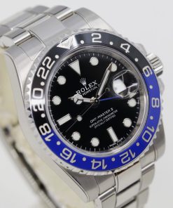 Rolex GMT Master II, Stainless Steel, Black & Blue "Batman" Ceramic Bezel, Black Index Dial, on Stainless Steel Rolex Oyster Bracelet, Ref. 116710BLNR, Circa: 2017, Complete with Box & Papers, REDUCED TO $22,000!!
