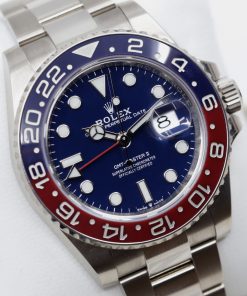 Rolex GMT Master II in 18ct White Gold, Blue Index Dial, Blue & Red "Pepsi" Ceramic Bezel, on 18ct White Gold Rolex Oyster Bracelet, Ref. 126719BLRO, Circa: 2020, Complete with Box, Book & Rolex Warranty Card