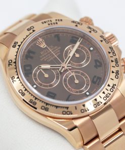 Rolex Cosmograph Daytona in 18ct Everose Gold, Brown Arab Dial, on Rolex 18ct Everose Gold Oyster Bracelet, Reference: 116505, Circa: 2014, Complete with Box & Papers