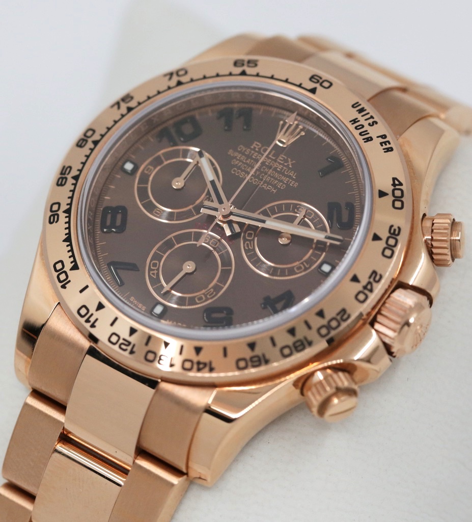 Rolex Cosmograph Daytona in 18ct Everose Gold, Brown Arab Dial, on Rolex 18ct Everose Gold Oyster Bracelet, Reference: 116505, Circa: 2014, Complete with Box & Papers - Image 3