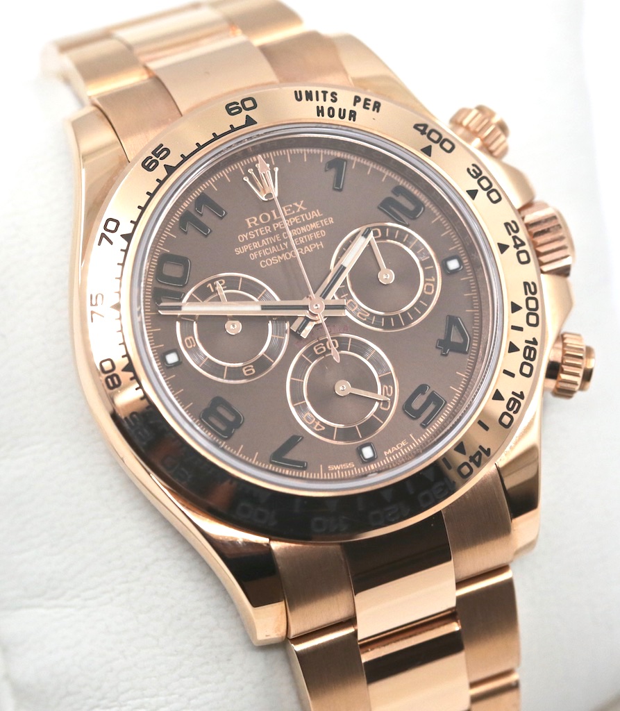 Rolex Cosmograph Daytona in 18ct Everose Gold, Brown Arab Dial, on Rolex 18ct Everose Gold Oyster Bracelet, Reference: 116505, Circa: 2014, Complete with Box & Papers - Image 5