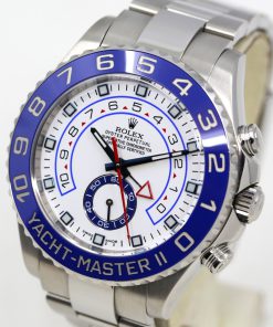 Alternative view of Rolex Yacht-Master II, in Stainless Steel, White Index Dial, Blue Ceramic Bezel on Stainless Steel Rolex Oyster Bracelet, Ref.116680, Circa: 2013, Complete with Box, Papers & Rolex Service Card