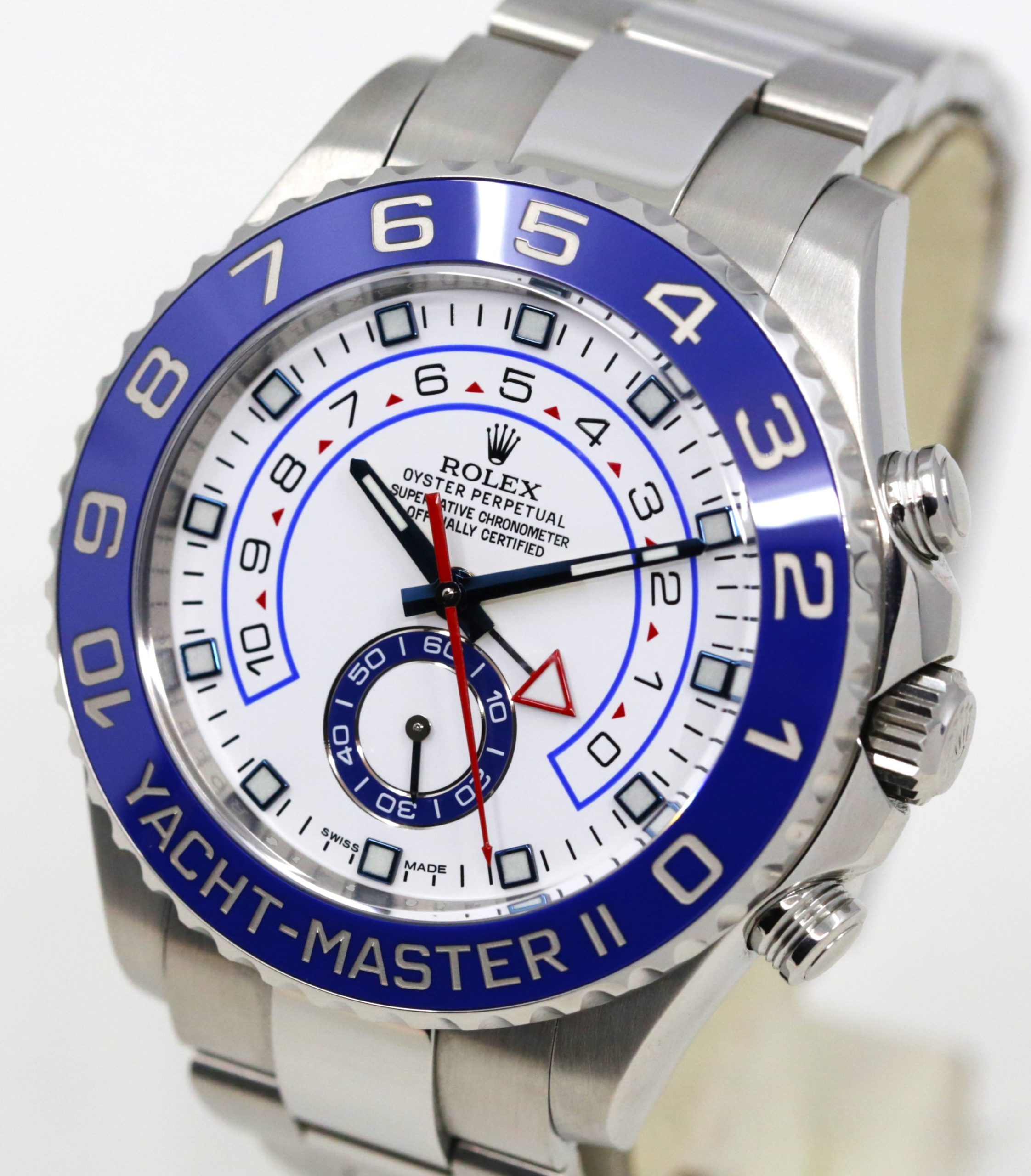 Rolex Yacht-Master II, in Stainless Steel, White Index Dial, Blue Ceramic Bezel on Stainless Steel Rolex Oyster Bracelet, Ref.116680, Circa: 2013, Complete with Box, Papers & Rolex Service Card - Image 2