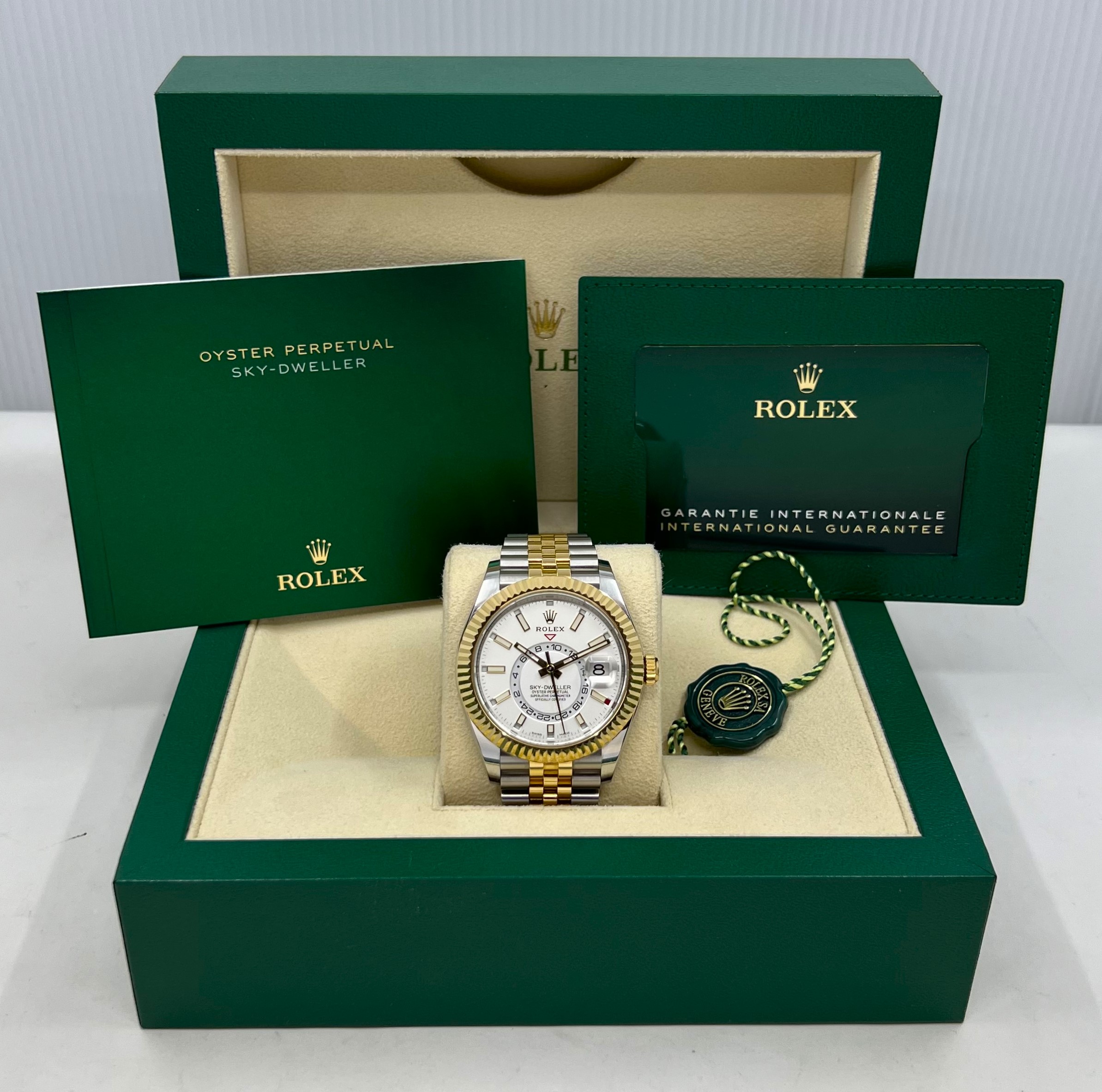 Rolex Sky-Dweller in Stainless Steel & 18ct Yellow Gold, White Index Dial, on Stainless Steel & 18ct Yellow Gold Rolex Jubilee Bracelet, Ref. 326933, Circa: 2022, Complete with Box, Book & Rolex Warranty Card - Image 6