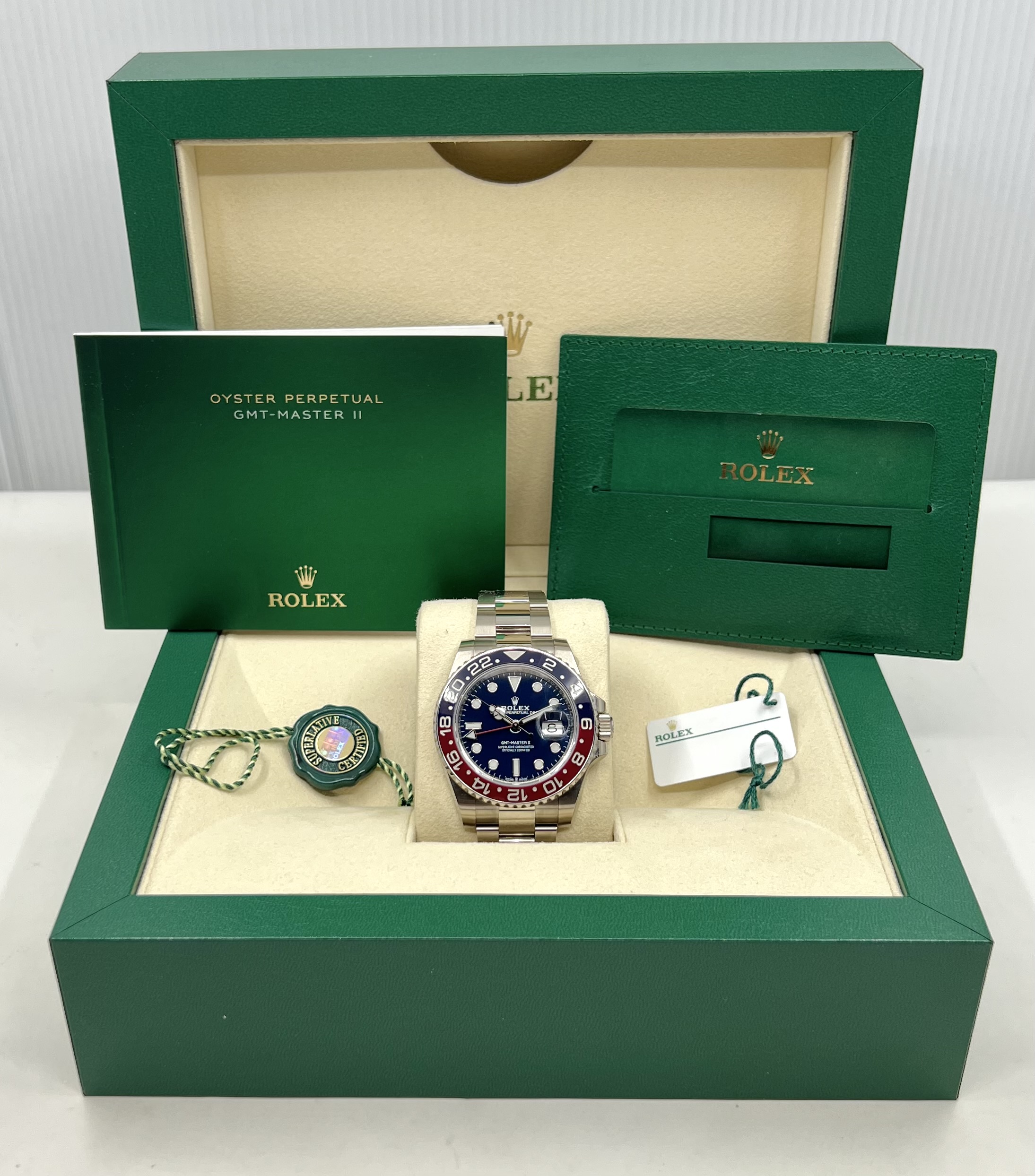 Rolex GMT Master II in 18ct White Gold, Blue Index Dial, Blue & Red "Pepsi" Ceramic Bezel, on 18ct White Gold Rolex Oyster Bracelet, Ref. 126719BLRO, Circa: 2020, Complete with Box, Book & Rolex Warranty Card - Image 8