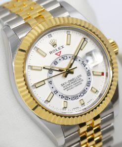 Rolex Sky-Dweller in Stainless Steel & 18ct Yellow Gold, White Index Dial, on Stainless Steel & 18ct Yellow Gold Rolex Jubilee Bracelet, Ref. 326933, Circa: 2022, Complete with Box, Book & Rolex Warranty Card