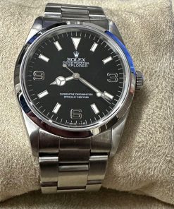 Alternative view of Rolex Oyster Perpetual Explorer 1 ref 14270 with BLACK OUT dial 3-6-9, E series Ca 1990.