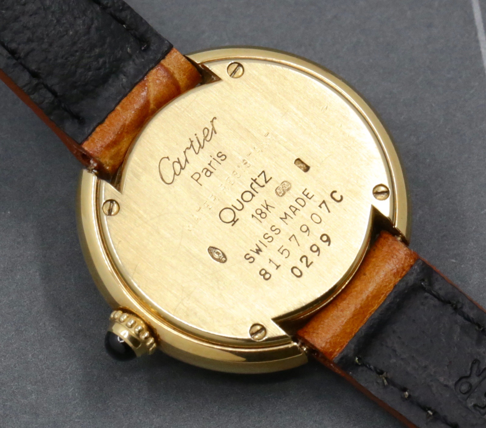 Cartier Vendome Ladies, 18ct Yellow Gold, Silver Roman Dial, on Alligator Leather Strap, Ref CRW15071G8, Circa: 2000's, with Box - Image 5
