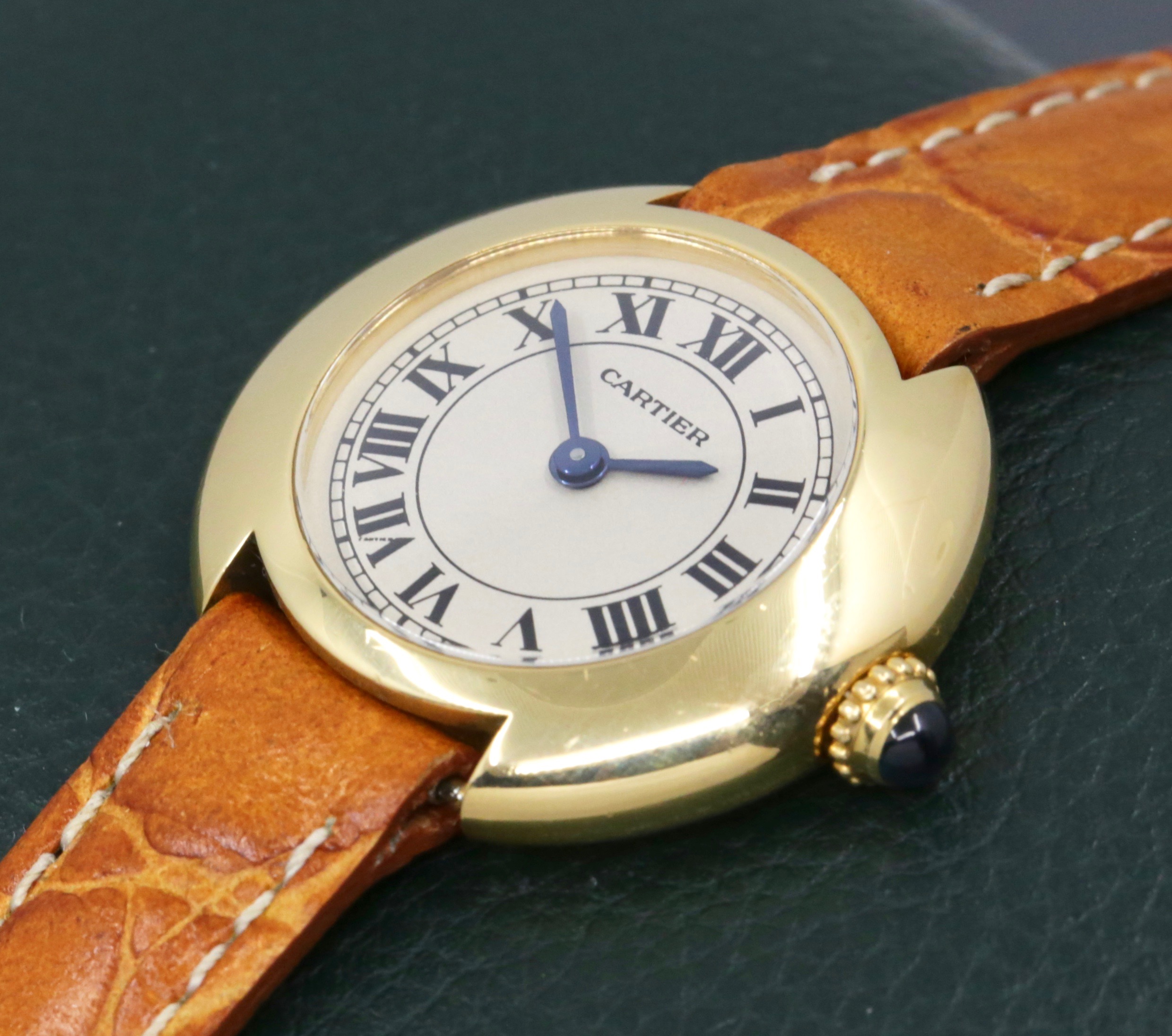 Cartier Vendome Ladies, 18ct Yellow Gold, Silver Roman Dial, on Alligator Leather Strap, Ref CRW15071G8, Circa: 2000's, with Box - Image 2