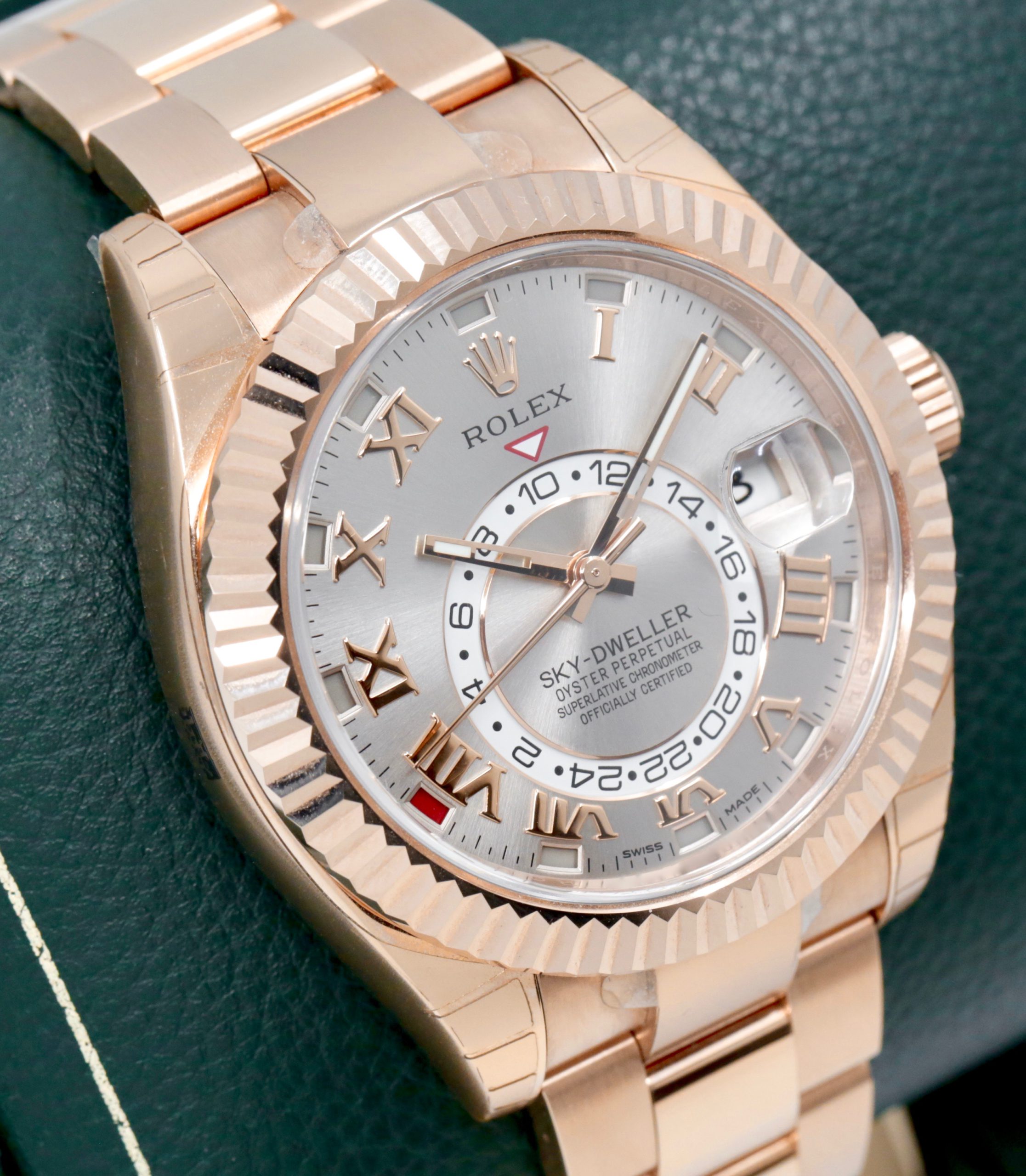 Rolex Oyster Perpetual Sky-Dweller, 18ct Everose Gold, Sundust Roman Dial, on 18ct Everose Gold Rolex Oyster Bracelet, Ref. 326935, Circa: 2015, with Box, Books & Rolex Warranty Card. NEW PRICE! - Image 4